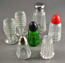 Vintage Mix Match Glass Salt Pepper Shakers