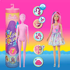 In barbie coloring you get to color in barbie with a picture of her horse. Amazon Com Barbie Color Reveal Doll With 7 Surprises Water Reveals Doll S Look Creates Color Change On Face Sculpted Hair 4 Mystery Bags Contain Surprise Wig Skirt Shoes Sponge Animal Themed