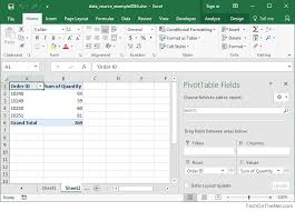 Ms Excel 2016 How To Change Data Source For A Pivot Table