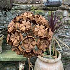 Metal Flower Sculpture Rusted Metal