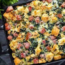 easy ham breakfast strata overnight