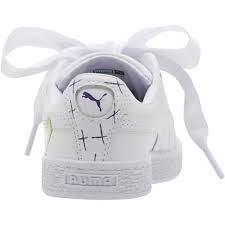 Puma Basket Heart Glitter Hearts Preschool Sneakers White