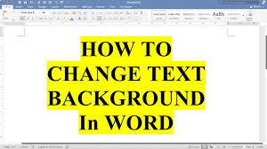 change background color of text in word