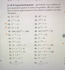Solved 11 38 Exponential Equations A