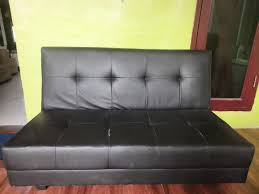 sofa bed black minimalis perabotan