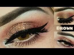 brown glitter eye makeup tutorial