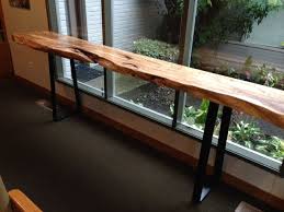custom made live edge console tables by