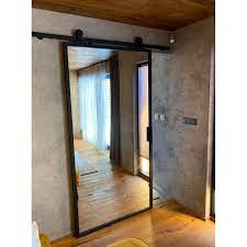 Custom Sliding Steel Door With Mirror