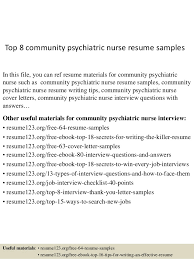 Top 8 Community Psychiatric Nurse Resume Samples