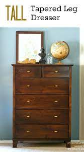 Romantic silhouettes and handcrafted beauty make our collection of dressers and bureaus the envy of the furniture an average 6 to 9 drawer dresser is commonly around 26 to 45 inches tall, about waist height. Tall Tapered Leg Dresser Diy Dresser Furniture Diy Furniture