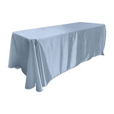 Light Blue Bridal Satin Rectangular Tablecloth 90 X 156 Ifabric