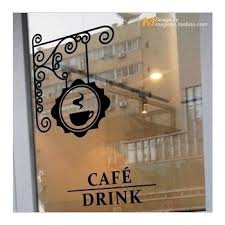 Qoo10 Glass Sticker Cafe Cafe Window