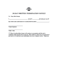 30 day notice to tenant forms and