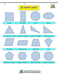 Shapes Clip Art 2d Shape Sheet Col Printable Shapes