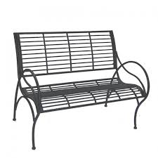 curved charcoal garden bench black