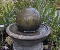 Patio Fountain With Modern Ball Sphere