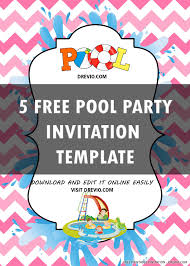 free printable pool party invitation