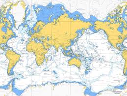 Nautical Chart Of The World On Canvas 30x40 Nautical