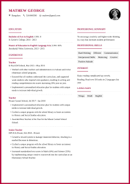 Here is a sample of resume for teaching job to get you a better picture. Teacher Resume Format And Resume Example For School Teachers My Resume Format Free Resume Builder