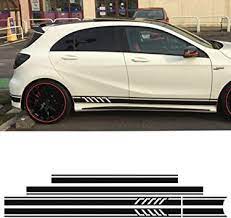 Check spelling or type a new query. Amazon Com Edition 1 Style Side Skirt Racing Stripes Roof Hood Bonnet Vinyl Decal Stickers For Mercedes Benz A Class W176 A45 Amg A200 A180 A250 5d Carbon Fibre Automotive