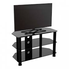 Black Glass 42 Inch Corner Tv Stand
