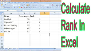 how to calculate rank in excel you