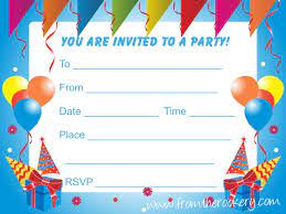 birthday party invitations for kids