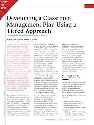 Classroom management plans elementary classroom behavior plan exemplar elementary classroom behavior plan rules • follow directions most teachers make good use of classroom management plan templates. Pdf Developing A Classroom Management Plan Using A Tiered Approach