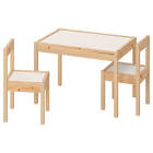 LATT Children's table and 2 chairs, white, pine Ikea