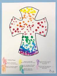 rainbow cross art lesson for kids