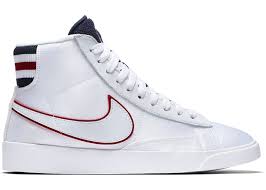 Nike blazer mid 77 vintage men's trainers brand new in box uk size 9 white / red. Nike Blazer Mid White Blackened Blue Red Crush W Av9375 109