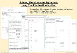 Solving Simultaneous Equations Using