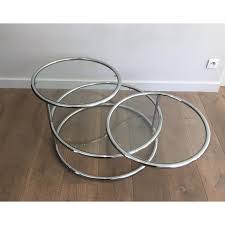 Vintage Round Removable Coffee Table 1970