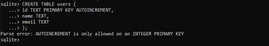 auto increment column in sqlite