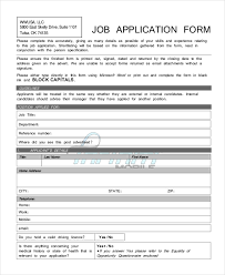 Free 9 Sample Generic Job Application Forms In Pdf Doc