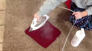 carpet stain removal using an iron