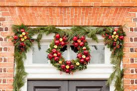 traditional xmas wreath above front