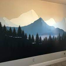 Removable Mountain Wall Decal L