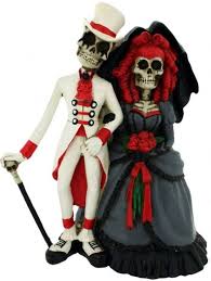 steunk skeleton wedding figurine