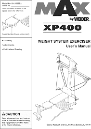 Weider 831153922 User Manual Max By Xp400 Manuals And Guides