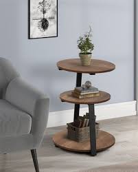 3 Tier End Table Round Storage End