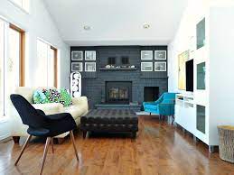 Dark Gray Painted Fireplace Focal Wall