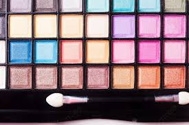 set of colored powder with brush for