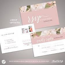 Peony Wedding Rsvp Card Dusty Pink Botanical Collection