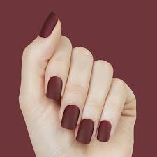 For a textured floral nail, this design mixes matte polish, regular polish, and embellishments. Red Currant Matte Finish Red Matte Nails Press On Nails Red Nails