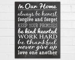 house rules sign family rules wall art