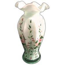 Hand Painted Fenton Vase Est