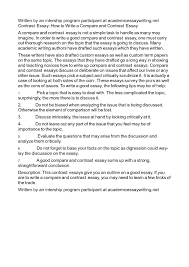 writing a compare and contrast essay format 