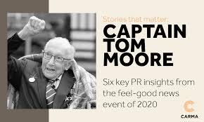 Britain's walking hero, captain tom, awarded knighthood by the queen. Stories That Matter Captain Tom Moore Carma