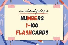 free printable number flashcards 1 100